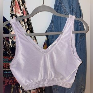 lilac velvet crop top